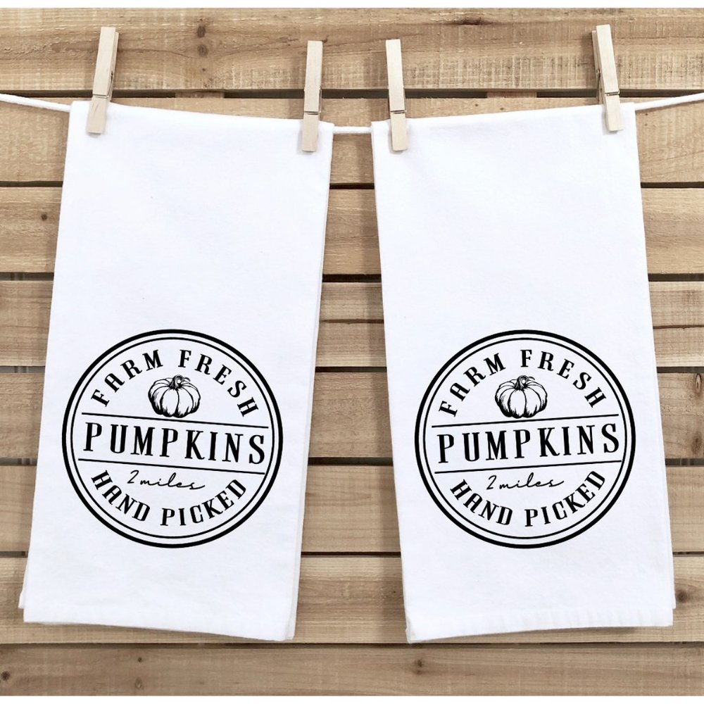 Tea Towels, Set of 2, Farm Fresh, Fall, Autumn